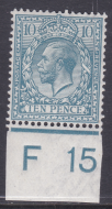 N31(-) 10d Dull Turquoise Blue Royal Cypher control F15 Imperf MOUNTED MINT
