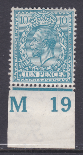 N31(-) 10d Pale Br. Greenish  Blue Royal Cypher control M19 Imperf MOUNTED MINT
