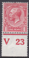 N16(-) 1d Bright Rose Red Royal Cypher Control V23 perf MOUNTED MINT MNH