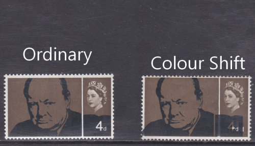 1965 sg661 4d  Churchill Shift of black to left MOUNTED MINT [SN]