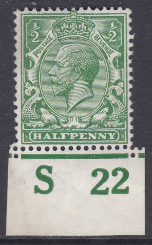 N14(-) unlisted ½d Cobalt Yellow Green Control MOUNTED MINT