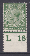 ½d Royal Cypher Control L18 perf MOUNTED MINT