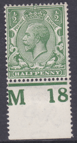 ½d Royal Cypher Control M18 perf MOUNTED MINT
