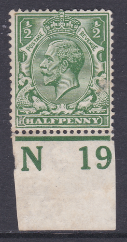 ½d Royal Cypher Control N19 Imperf MOUNTED MINT