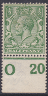 ½d Royal Cypher Control O20 perf MOUNTED MINT