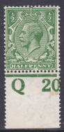 ½d Royal Cypher Control Q20 perf MOUNTED MINT