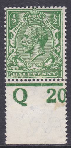 ½d Royal Cypher Control Q20 perf MOUNTED MINT