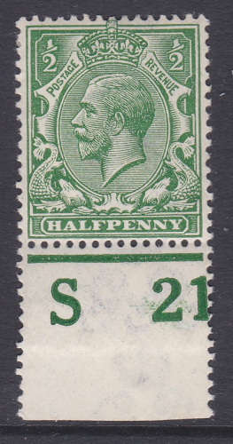 ½d Royal Cypher Control S21 perf MOUNTED MINT