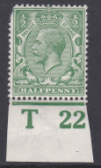 ½d Royal Cypher Control T22 Imperf MOUNTED MINT