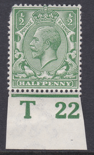 ½d Royal Cypher Control T22 Imperf MOUNTED MINT