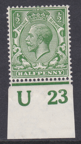 ½d Royal Cypher Control U23 imperf MOUNTED MINT