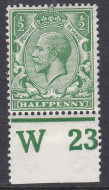 ½d Royal Cypher Control W23 perf MOUNTED MINT