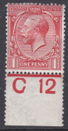 1d Royal Cypher Control C12 perf MOUNTED MINT