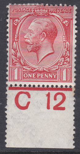 1d Royal Cypher Control C12 perf MOUNTED MINT