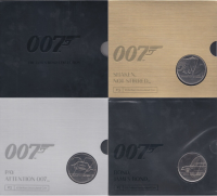 007 james bond coin set £5 uncirculated coins with box new