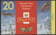 LX5 1993 Christmas Barcode Booklet 10 x 1st Class (25p) - No Cylinder
