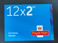 LX63 2021 Christmas Booklet 12 x 2nd  class stamps - No Cylinder