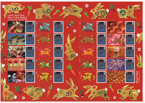 LS146 GB 2022 Chinese new year year of the rabbit smiler sheet UNMOUNTED MINT