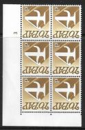 Sg Spec Z52 4p 1970 Decimal Postage Due Cyl 3 no dot OCP PVA UNMOUNTED MINT