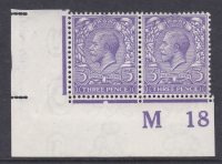 N22(-) 3d Bright Lavender Violet M18 Imperf Wmk type III(3) MOUNTED MINT