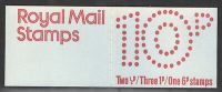 FA3 June 1977 10p Machin Decimal Folded Booklet - Good perfs - Perf type P