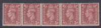 Sg 506 2d GVI Light Colours Q12 Horizontal Coil Strip UNMOUNTED MINT