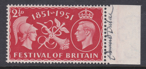 Sg 513 2d 1951 Festival Of Britain Signed edmund dulac UNMOUNTED MINT