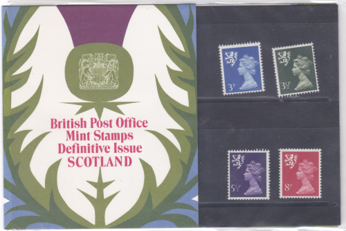 1974 british post office definitive issue scotland presentation pack 62 U M