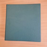 Green 4 ring binder 31 x 29cm large format with 56 pages  5-8 strip hagner