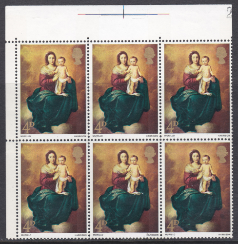 Sg 757f 1967 4d Christmas Dark Patch In Corner Row 2 3 UNMOUNTED MINT