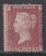 1858 Sg43 1d Penny Red plate 174 lettered D-F MOUNTED MINT