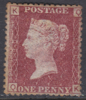 1858 Sg43 1d Penny Red plate 190 lettered Q-K MOUNTED MINT