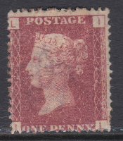 1858 Sg43 1d Penny Red plate 122 lettered I-L MOUNTED MINT