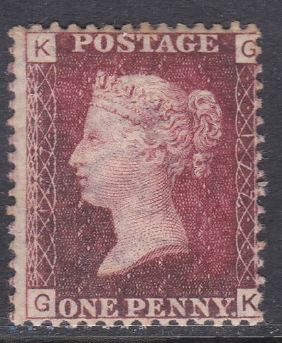 1858 Sg 44 1d Penny Red plate 177 Lettered G-K MOUNTED MINT