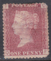 1858 1d Penny Red plate 136 Lettered Q-F MOUNTED MINT