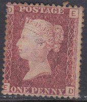 1858 1d Penny Red plate 140 Lettered E-D NO GUM MOUNTED MINT