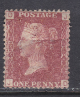 Sg43 1858 1d Penny Red plate 209 Lettered J-D MOUNTED MINT