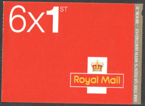 PM51 2016 Queens 90th Book 2 6 x 1st Self Adhesive Booklet With Cylinder