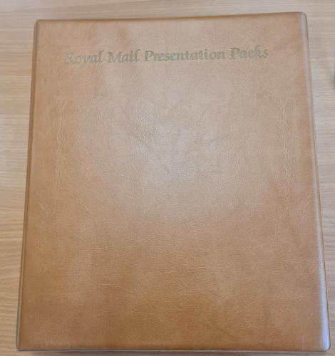 Beige Royal Mail presentation packs 4 ring binder album with 14 pages