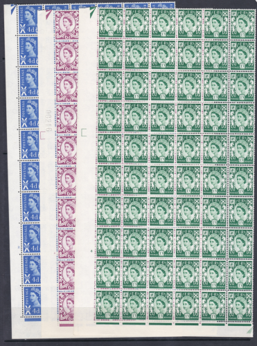 Scotland Cylinder Blocks in 1 4 sheets - set of 3 - 4d 6d 1 3 crowns - U M