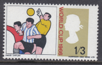 Sg 695var 1966 1 3 World Cup Background  + queens head shift UNMOUNTED MINT