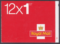 MF7 (M14L) 2013 12 x 1st class stamps barcode booklet - Self Adhesive - Cyl W5