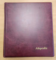 Red Adaptable Barrington 22 ring album binder for booklets includes 19 pages