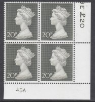 1970 20p Decimal Machin Cylinder 45A UNMOUNTED MINT