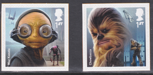 PM57 2017 Star Wars 1st class stamps from booklet - pair - UNMOUNTED MINT