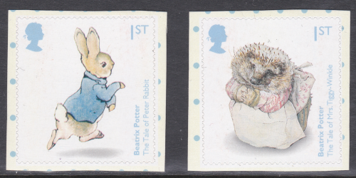 PM52 2016 Beatrix Potter 1st class stamps from booklet - pair - UNMOUNTED MINT