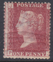 SG 43 1d Penny Red Lettered P-J plate 195 MOUNTED MINT