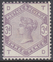 Sg 191 3d Lilac from Lilac  Green issue lettered T-D UNMOUNTED MINT MNH