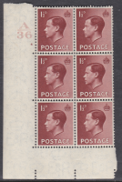 1d Edward VIII A36 Cylinder Block -  4 No Dot UNMOUNTED MINT