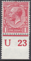 N16(-) 1d Rose Carmine Royal Cypher U23 Wmk type III perf type 2A U M